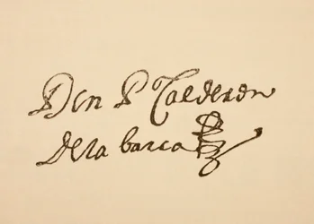 Firma del dramaturgo español Pedro Calderón de la Barca, de 